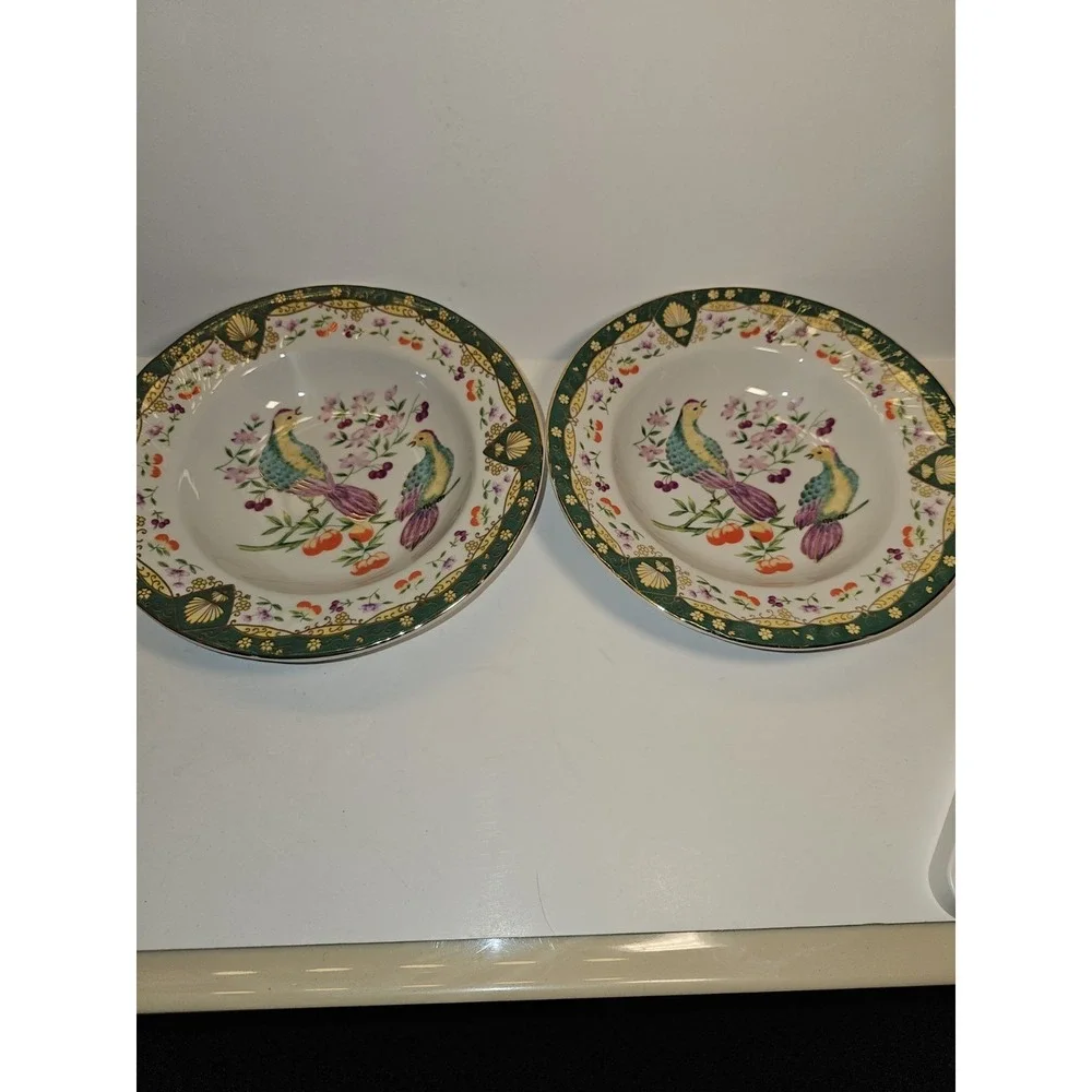 4 American Atelier Paradise Two Birds 5816 Porcelain 8 1/2